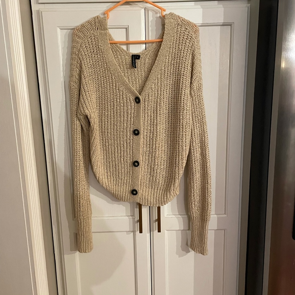 Beige button down sweater